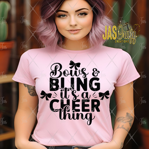 BOWS AND BLING IT'S A CHEER THING READY TO PRESS TRANSFER