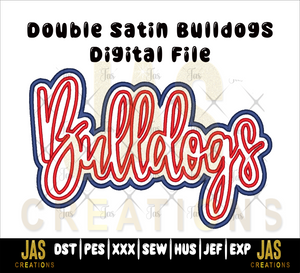 DOUBLE SATIN BULLDOGS AAPLIQUE DIGITAL FILE