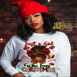 Load image into Gallery viewer, JUST A GIRL WHO LOVES CHRISTMAS READY TO PRESS TRANSFER
