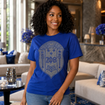 Load image into Gallery viewer, Zeta Phi Beta Rhinestone Shield Shirt
