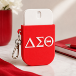 Load image into Gallery viewer, DELTA SIGMA THETA HAND SANITIZER COVER KEYCHAIN
