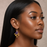 Load image into Gallery viewer, SIGMA GAMMA RHO RHINESTONE DROP EARRINGS
