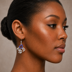 Load image into Gallery viewer, ZETA PHI BETA RHINESTONE DROP EARRINGS
