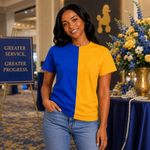 Load image into Gallery viewer, Sigma Gamma Rho Inspired Royal Blue &amp; Gold Two-Tone Shirt Blanks
