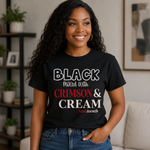 Load image into Gallery viewer, Black Mixed With Crimson And Cream Juneteenth  Delta Shirt
