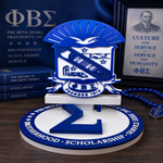 Load image into Gallery viewer, Phi Beta Sigma Shield Desk Sign
