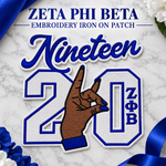 Load image into Gallery viewer, ZETA PHI BETA NINETEEN 20 EMBROIDERY PATCH
