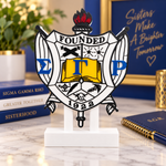 Load image into Gallery viewer, Sigma Gamma Rho Shield Desk Sign
