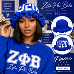Load image into Gallery viewer, ZPB Sorority Blue Crochet Ruffle 1920 Bucket Hat
