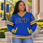 Load image into Gallery viewer, Sigma Gamma Rho Vneck Embroidered Sweatshirt
