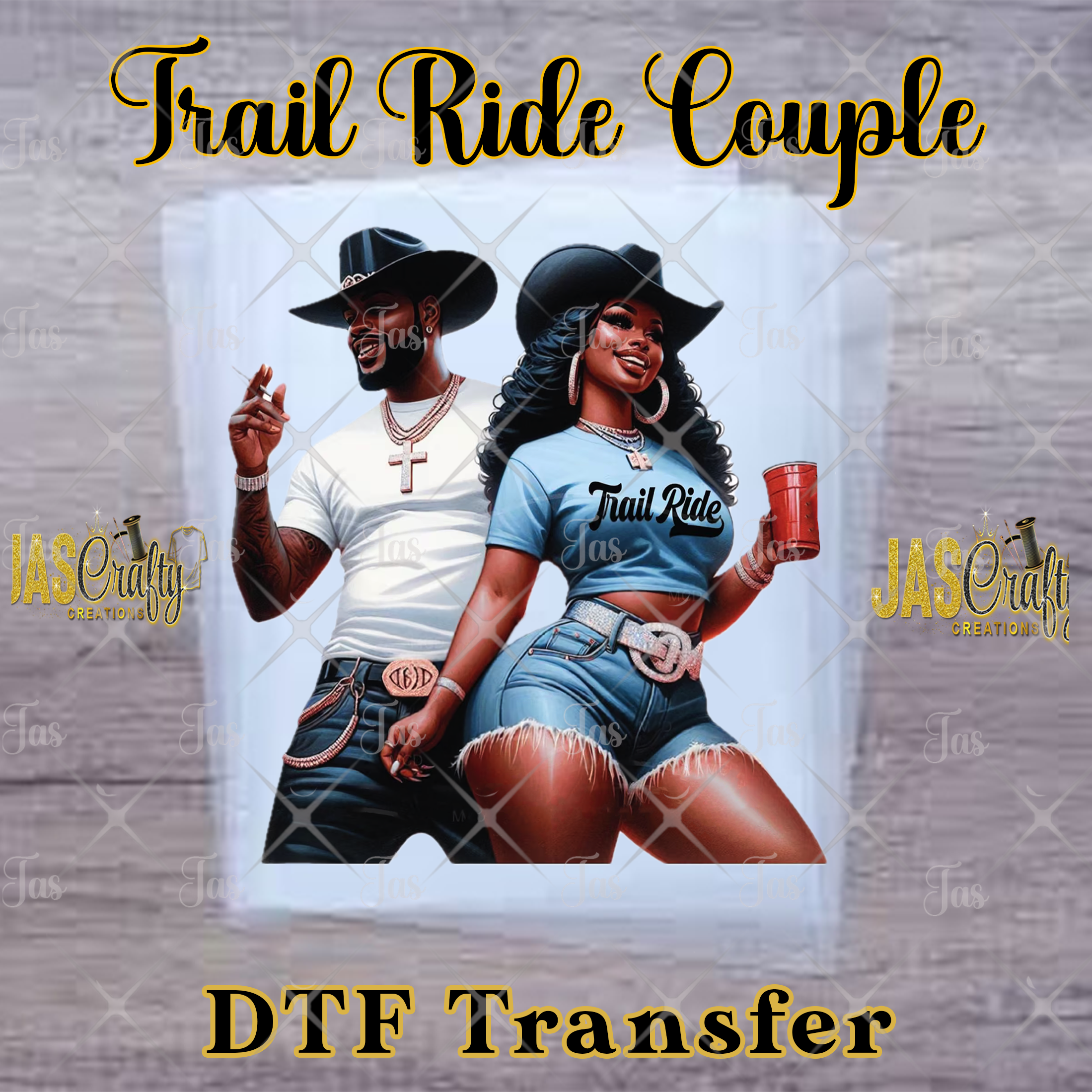 TRAIL RIDE COUPLE READY TO PRESS TRANSFER