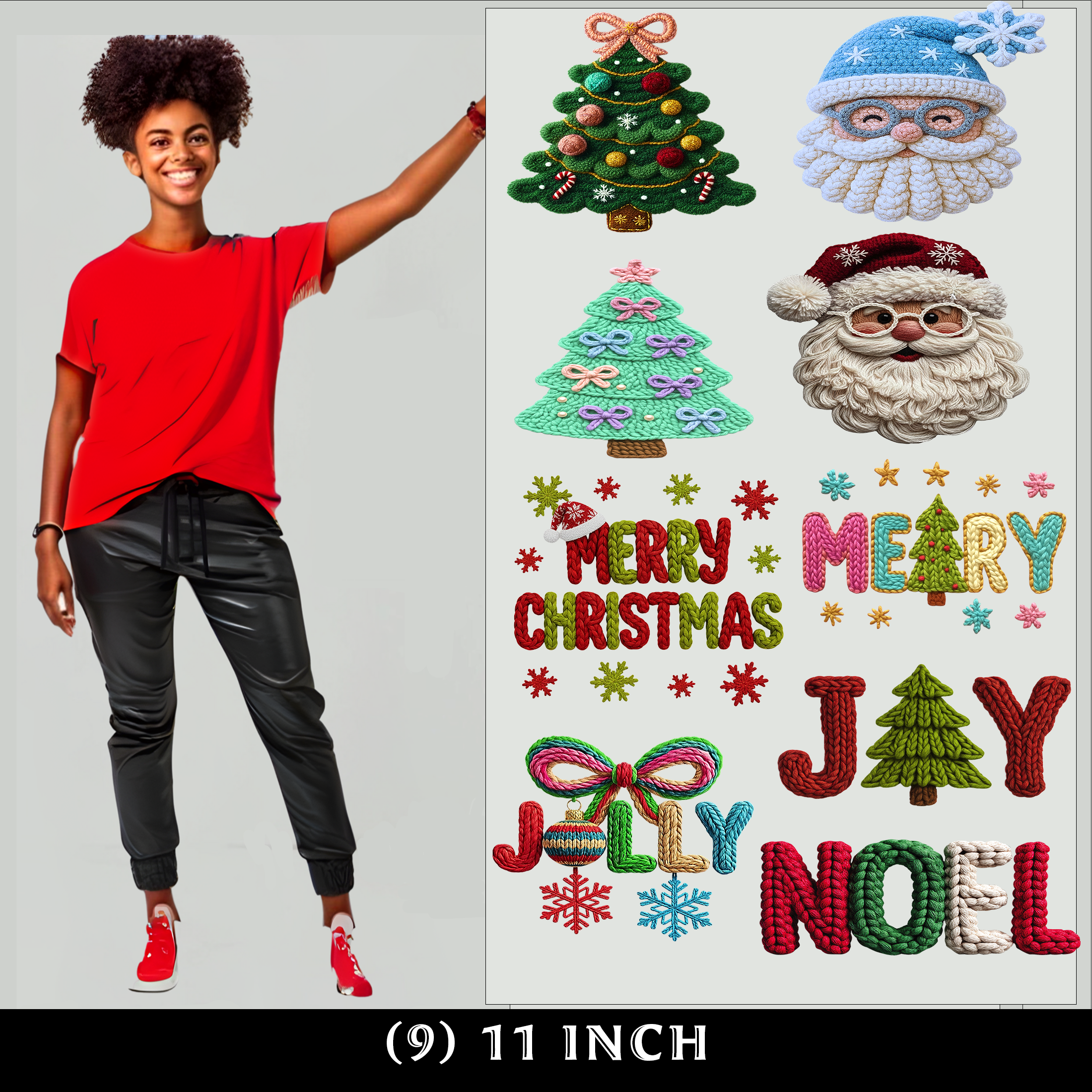 FAUX CHRISTMAS CHROCHET DTF GANG SHEET
