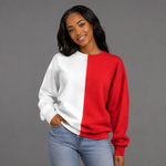 Load image into Gallery viewer, DELTA SIGMA THETA TWO TONE SWEATSHIRT RED AND WHITE

