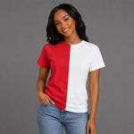 Load image into Gallery viewer, DELTA SIGMA THETA TWO TONE TSHIRT RED AND WHITE TSHIRT

