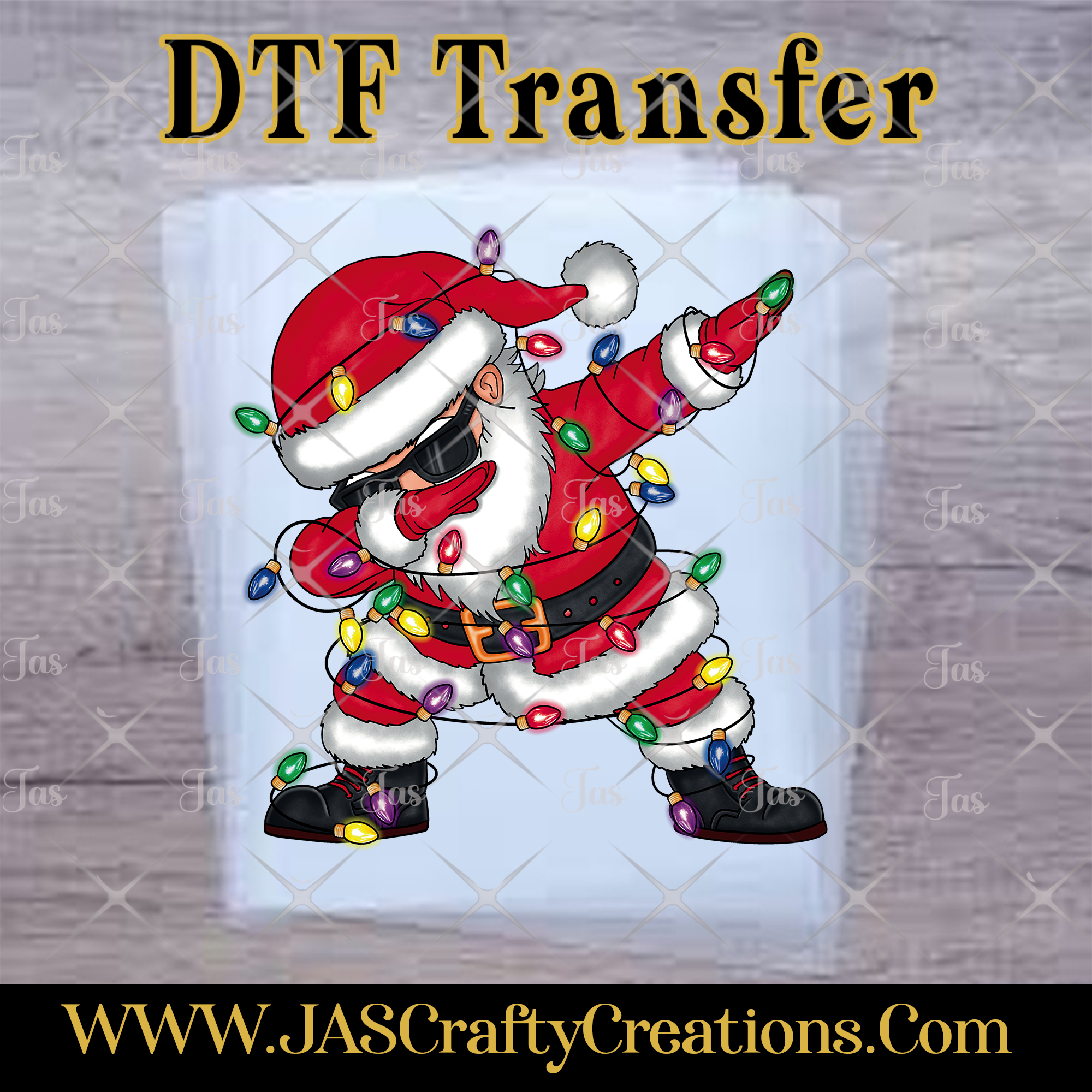 DABBING SANTA CLAUS READY TO PRESS TRANSFER