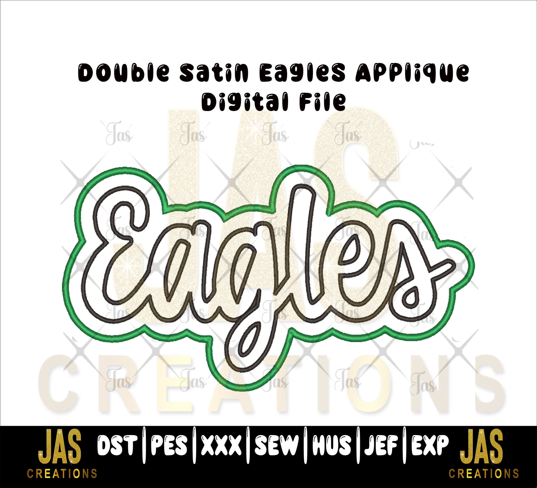 DOUBLE SATIN EAGLES APPLIQUE DIGITAL FILE