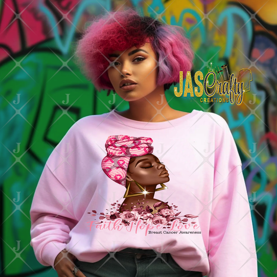 BREAST CANCER FAITH HOPE LOVE LADY SHIRT