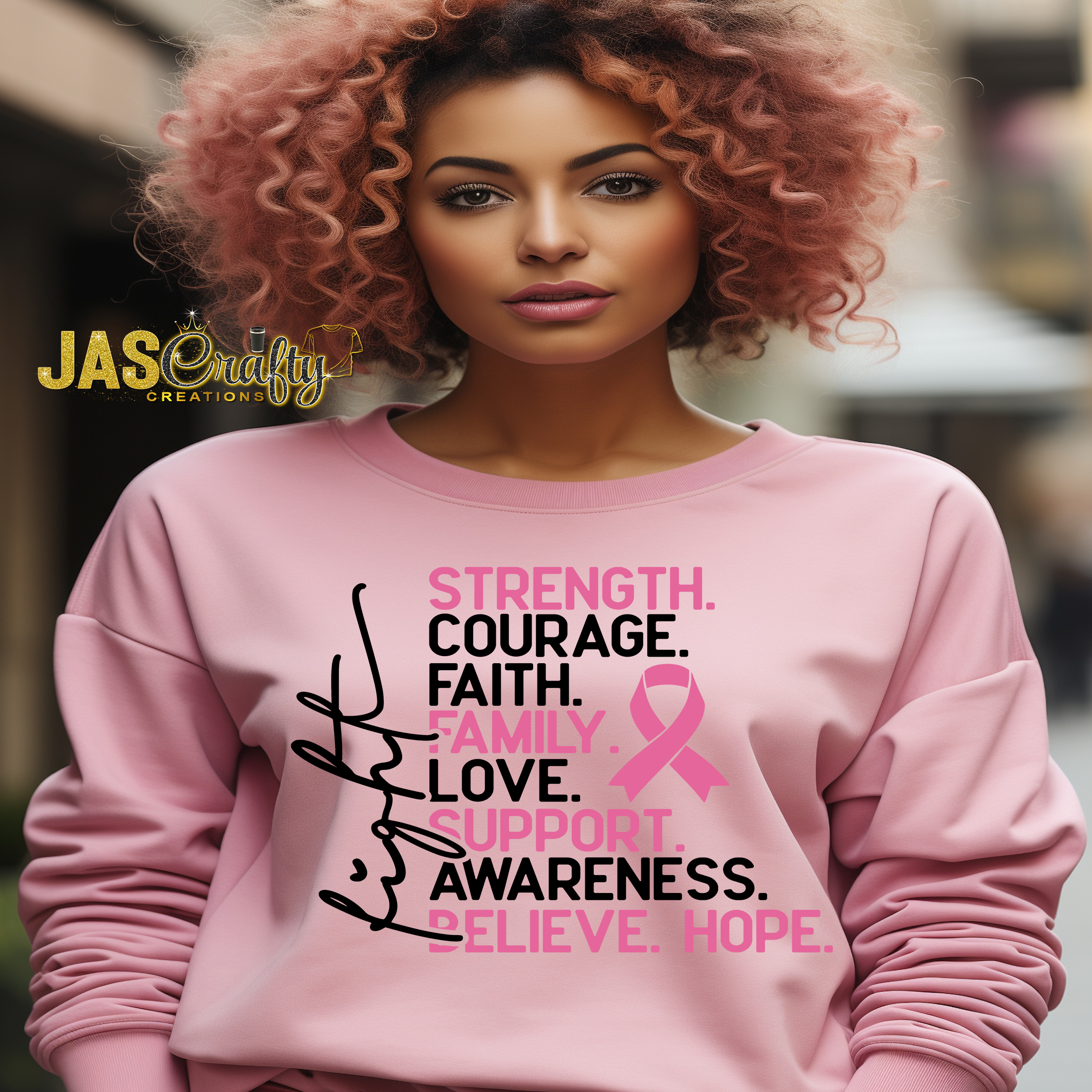 FIGHT BREAST CANCER AFFIRMATIONS READY TO PRESS TRANSFER