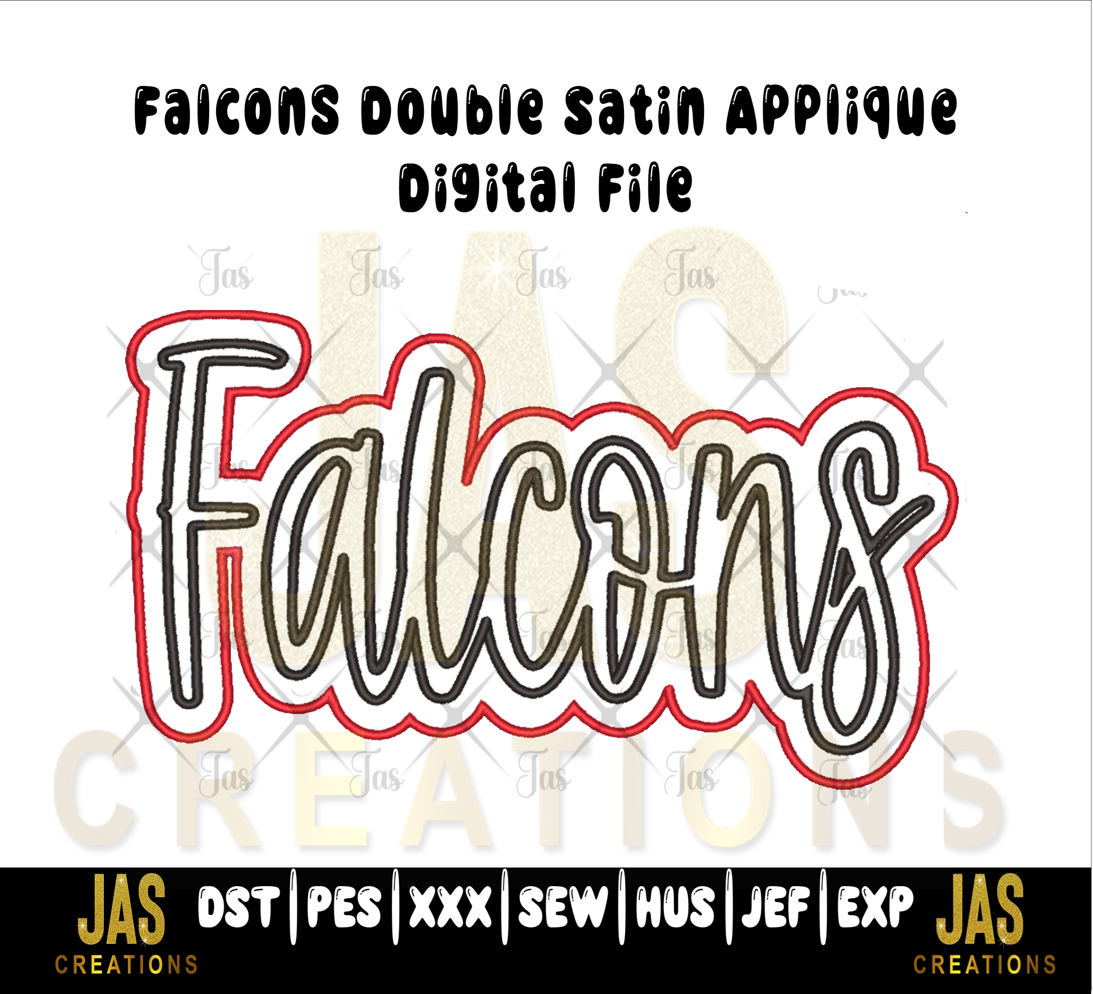 FALCONS DOUBLE SATIN APPLIQUE DIGITAL FILE