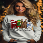 Load image into Gallery viewer, FESTIVE FAMILY CLAUS FAUX EMBROIDERY  READY TO PRESS TRANSFER
