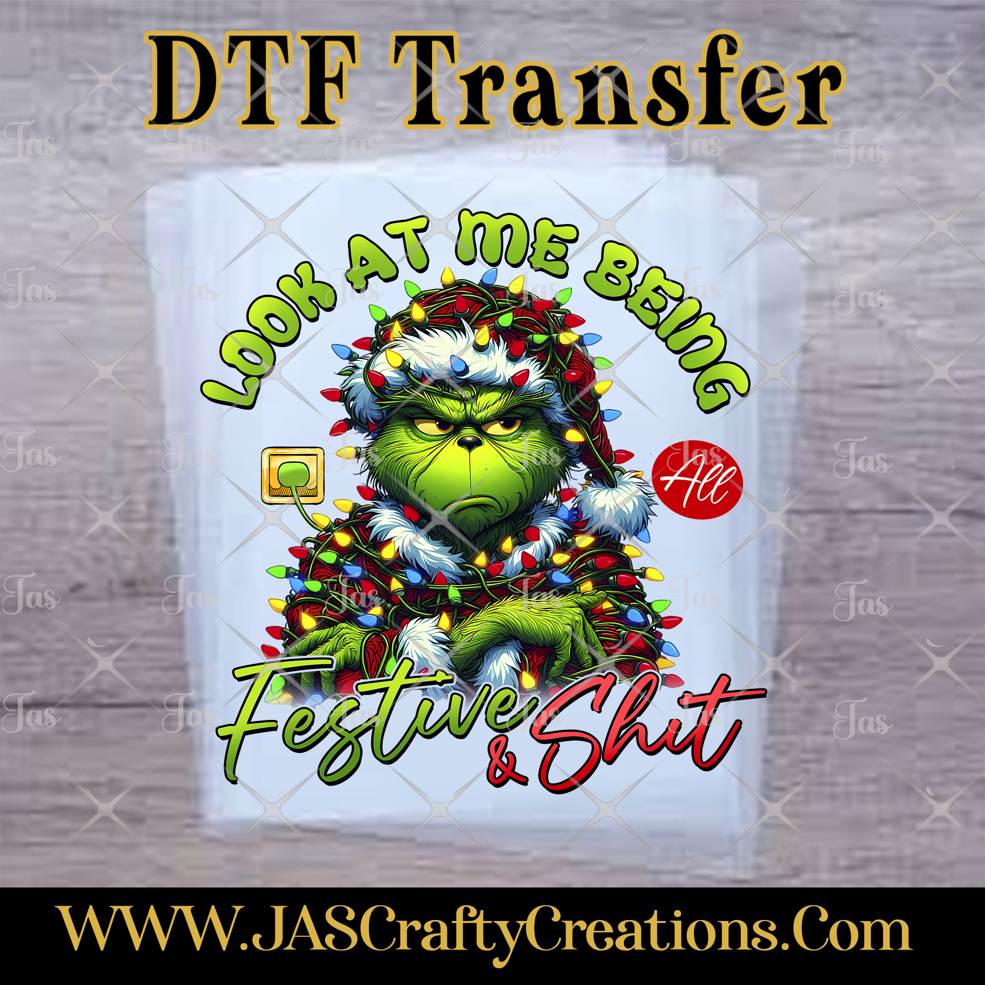 MEAN GREEN FEELING ALL FESTIVE READY TO PRESS TRANSFER