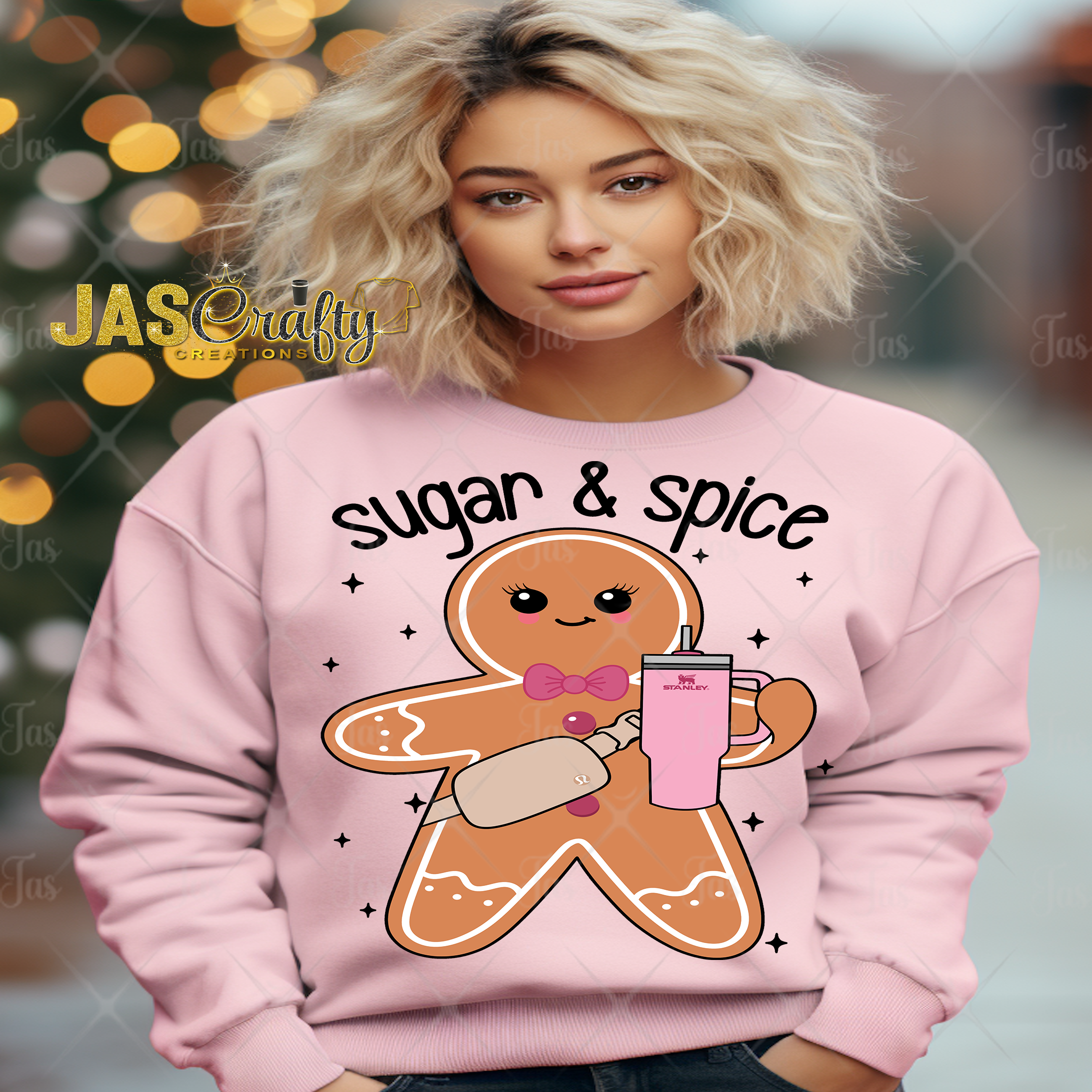 SUGAR AND SPICE GINGERBREAD STANLEY READY TO PRESS TRANSFER