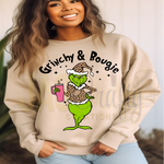 Load image into Gallery viewer, MEAN GREEN GUY BOUGIE ANIMAL PRINT SWEATSHIRT

