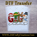 Load image into Gallery viewer, FESTIVE FAMILY CLAUS FAUX EMBROIDERY  READY TO PRESS TRANSFER
