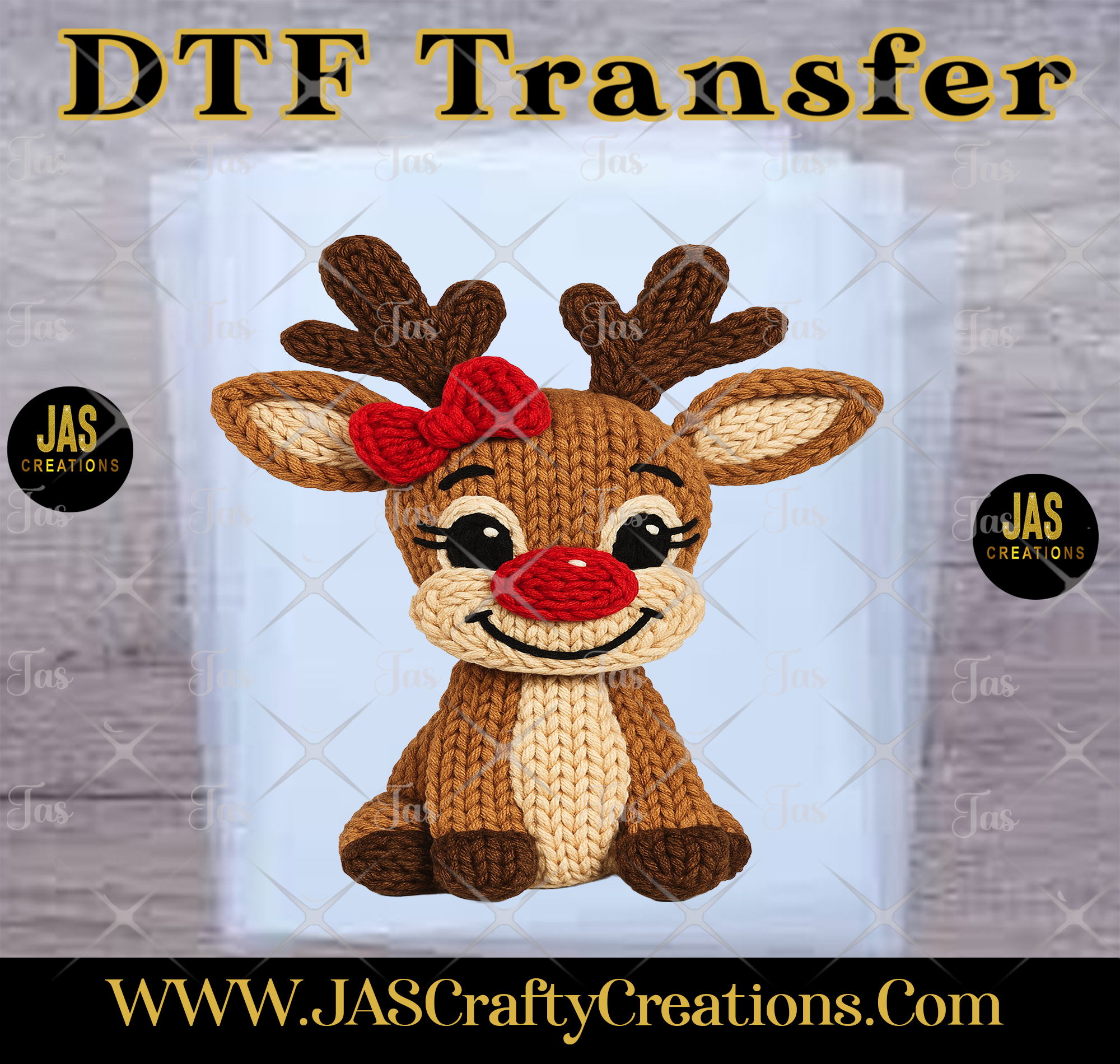 CHRISTMAS FAUX CROCHET  READY TO PRESS TRANSFERS