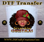 Load image into Gallery viewer, JUST A GIRL WHO LOVES CHRISTMAS PLAID HAT READY TO PRESS TRANSFER
