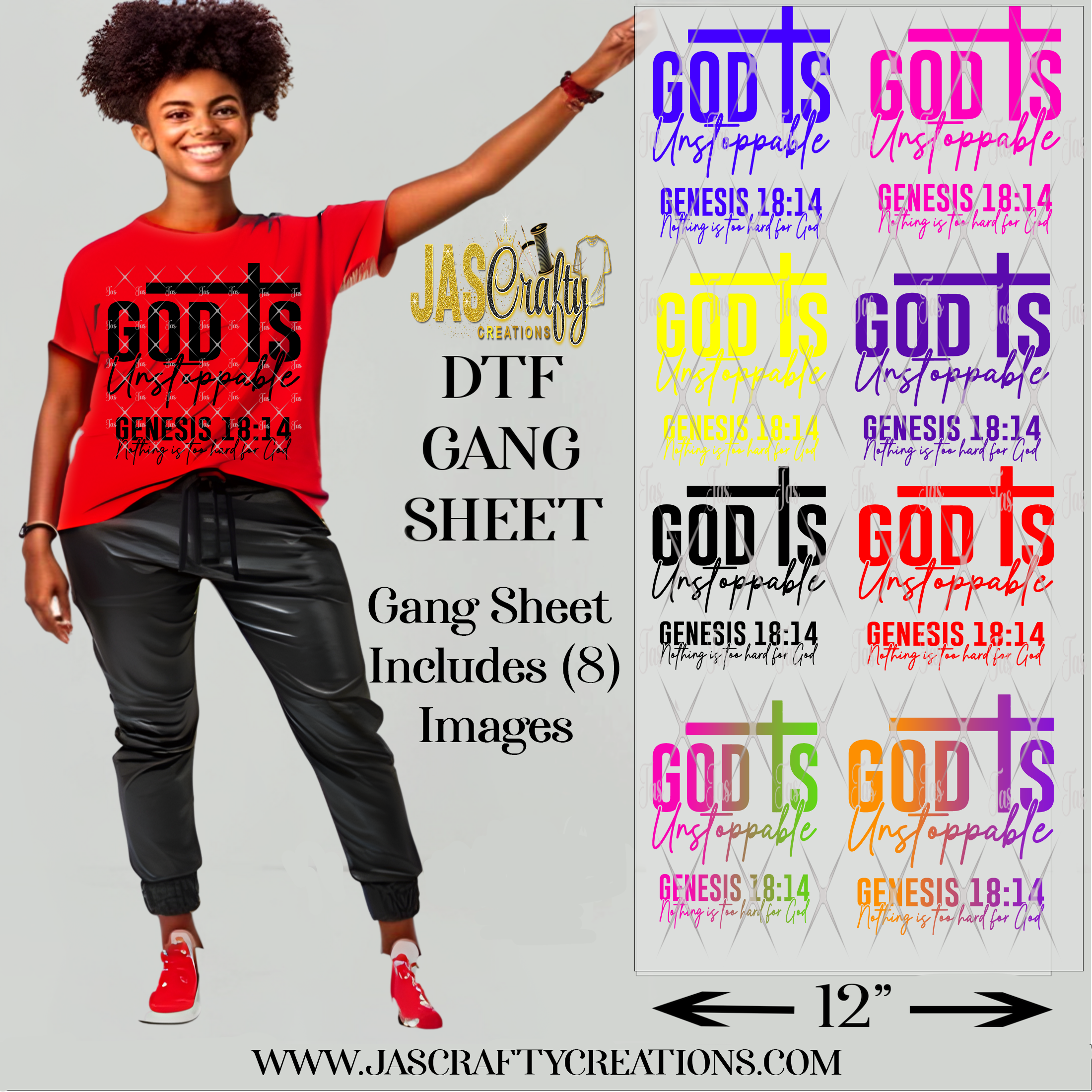 GENESIS GOD IS UNSTOPPABLE PREMADE GANG SHEET
