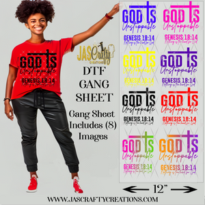 GENESIS GOD IS UNSTOPPABLE PREMADE GANG SHEET