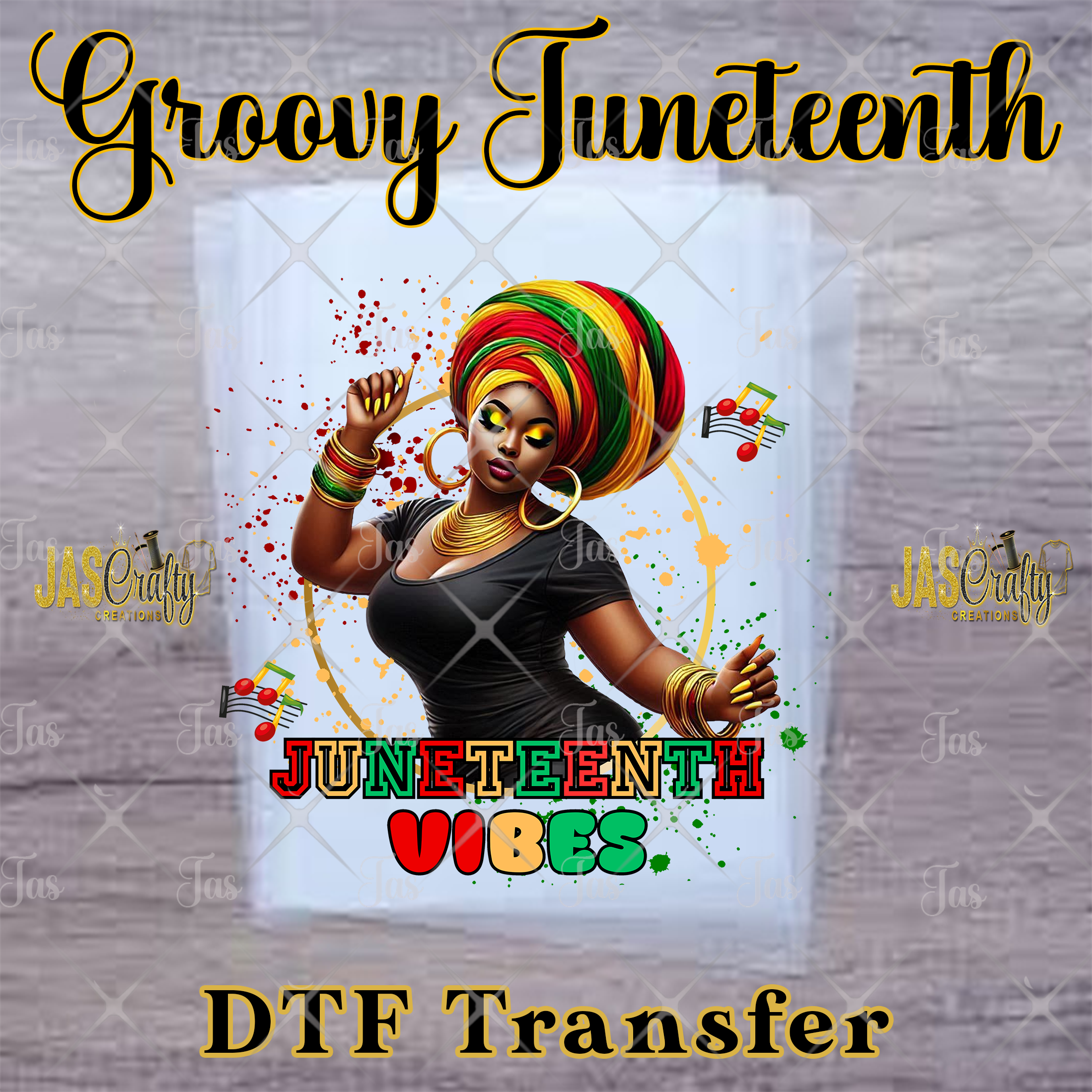JUNETEENTH GROOVY LADY READY TO PRESS TRANSFER