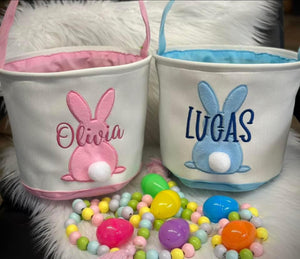 NAME EMBROIDERED EASTER BASKET