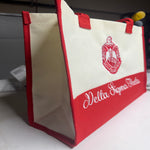 Load image into Gallery viewer, DELTA SIGMA THETA EMBROIDERED CANVAS TOTE
