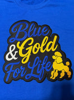 Load image into Gallery viewer, Sigma Gamma Rho Blue and Gold For Life Shirt
