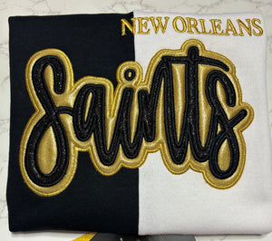 SPORTS TEAM TWO TONE EMBROIDERED SWEATSHIRT