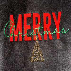 MERRY CHRISTMAS WITH TREE EMBROIDERY FILE
