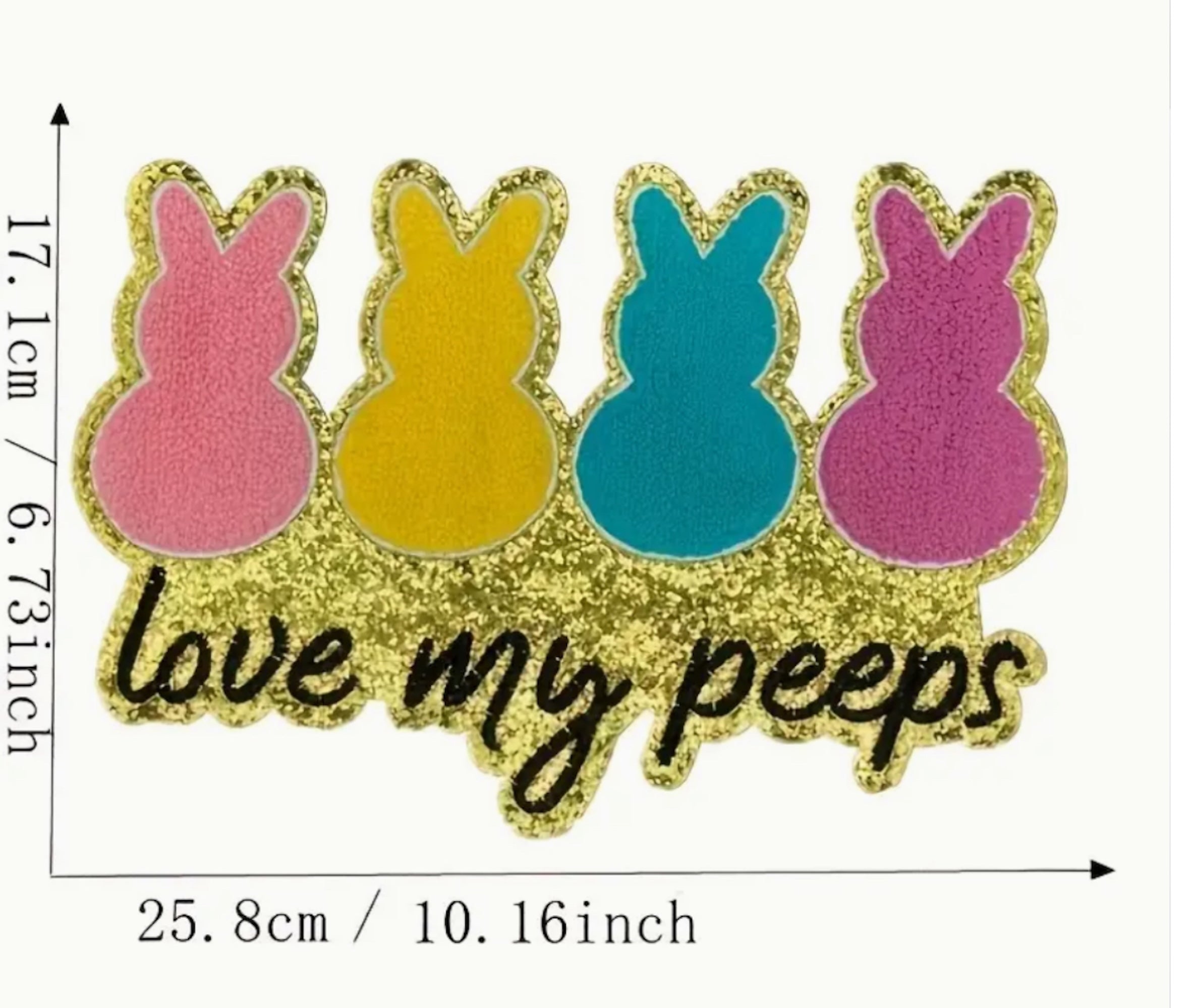 LOVE MY PEEPS EASTER CHENILLE EMBROIDERY PATCH