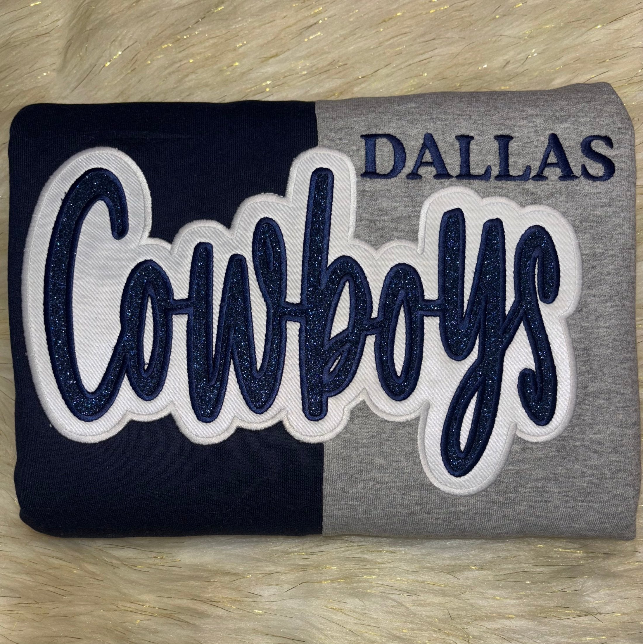SPORTS TEAM TWO TONE EMBROIDERED SWEATSHIRT