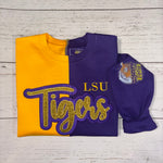 Load image into Gallery viewer, LSU TIGERS TWO TONE EMBROIDERED SWEATSHIRT

