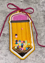 Load image into Gallery viewer, ITH PENCIL APPLIQUE BAG TAG DIGITAL FILE

