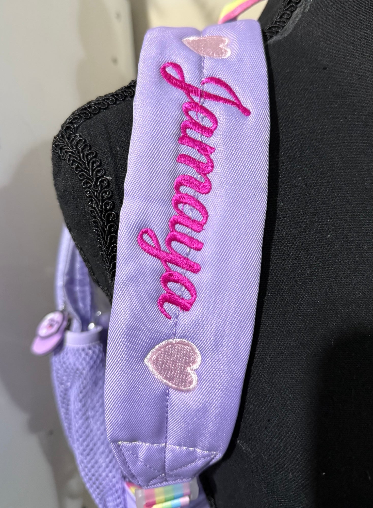 CLEAR EMBROIDERED GIRLS BACKPACK