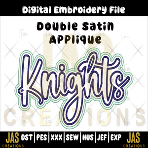 DOUBLE SATIN KNIGHTS APPLIQUE DIGITAL FILE