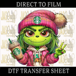 Load image into Gallery viewer, MEAN GREEN COFFEE GIRL READY TO PRESS TRANSFER
