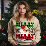 Load image into Gallery viewer, MERRY PLAID SANTA READY TO PRESS TRANSFER
