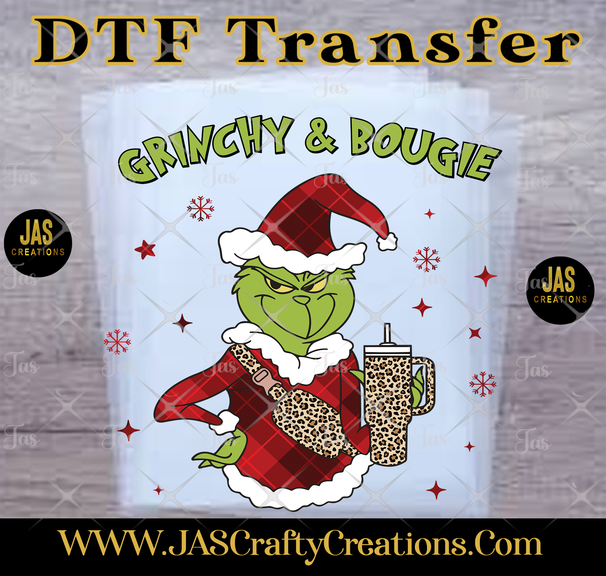 MEAN GREEN GUY PLAID CHEETAH READY TO PRESS TRANSFER