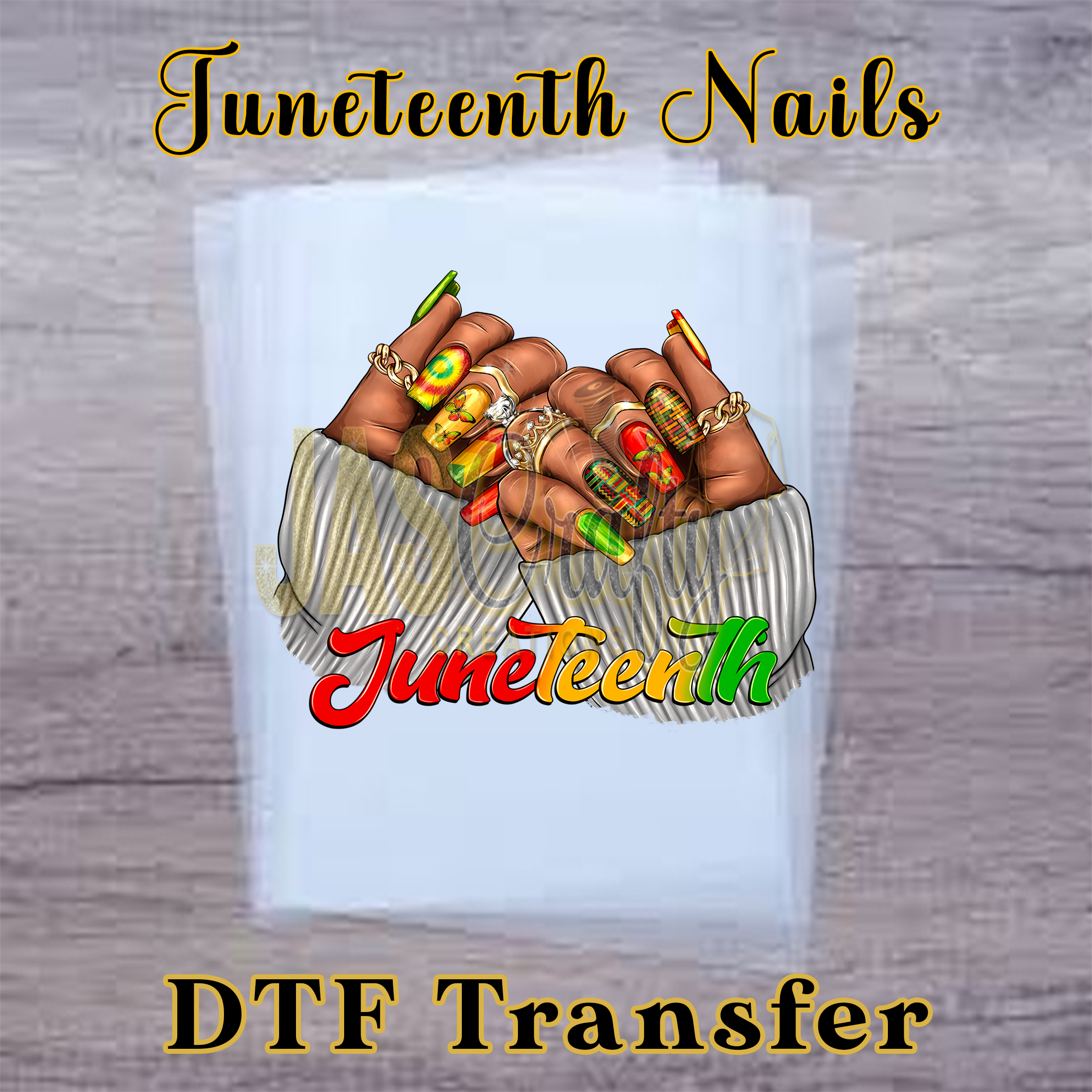 JUNETEENTH NAILS READY TO PRESS TRANSFER