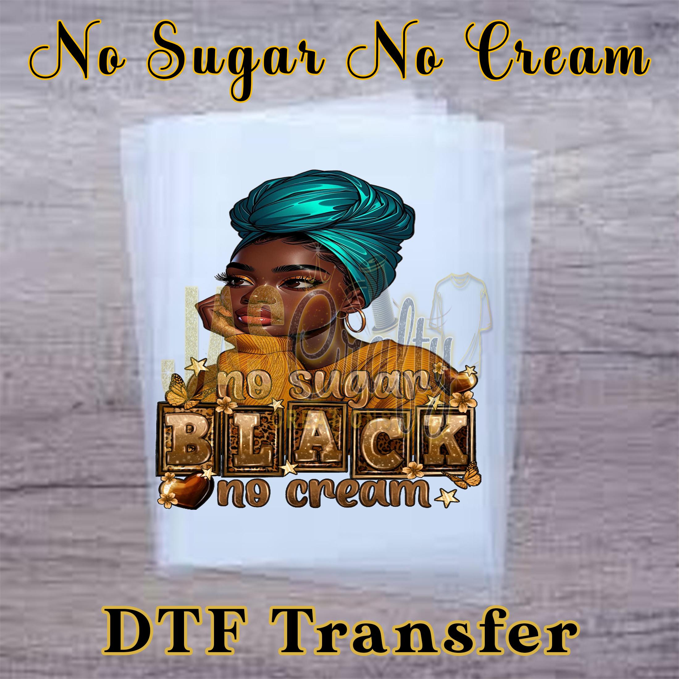 MELANIN LADY BLACK NO SUGAR NO CREAM READY TO PRESS TRANSFER