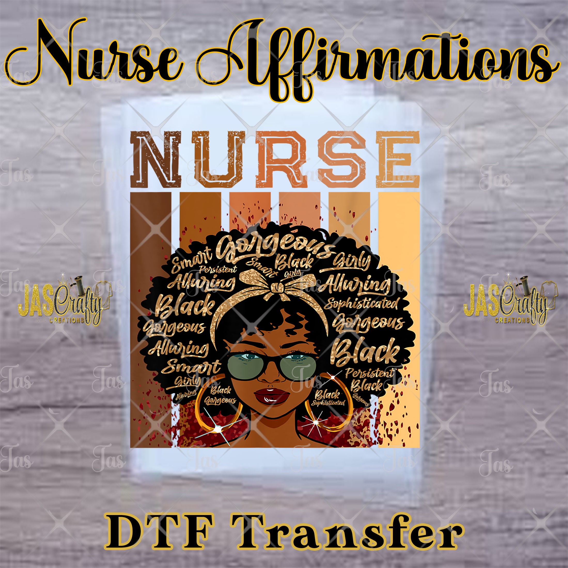 MELANIN NURSE AFFIRMATIONS READY TO PRESS TRANSFER
